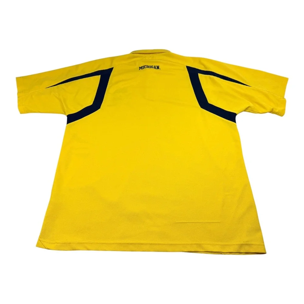 Nike Team Michigan Wolverines Football Polo Shirt Men XL Yellow Vintage Nike FIT